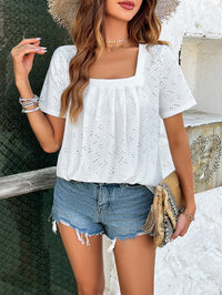 Spring and summer casual solid color short-sleeved T-shirt tops