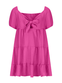 Fashionable and versatile strappy V-neck short-sleeved dress