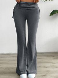 Spring and summer casual solid color slim-fit pleated trousers