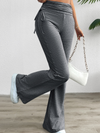 Spring and summer casual solid color slim-fit pleated trousers