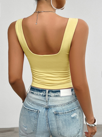 Solid color slim fit twist halter top