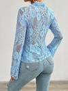 Spring and summer sexy slim long sleeve lace top