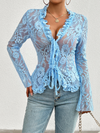 Spring and summer sexy slim long sleeve lace top