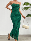 Spring and summer solid color slim fit tube top dress