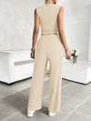 New casual round neck sleeveless top and trousers two-piece suit