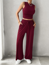 New casual round neck sleeveless top and trousers two-piece suit