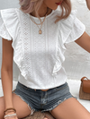 Fashion Women's Ruffled White Casual Shirt