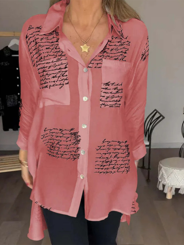 Women's New Fashion Letter Printed Shirt