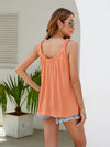 Women's Pleated Spaghetti Straps Loose Casual Sleeveless Camisole