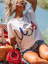 Women's New USA Independence Day White T-Shirt