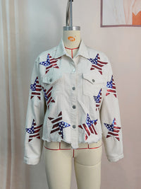 Sequin Jacket Independence Day Sequined Corduroy Top