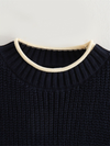 New women's fashionable round neck back opening design knitted sweater vest