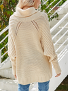 Fashionable casual bat sleeve loose women's turtleneck sweater