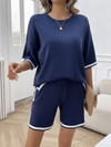 Women's round neck casual sweater two-piece set