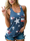 Women's Independence Day Flag Print Loose Casual Tank Top