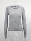 Hollow Knit Sweater Solid Color Casual Long Sleeve Top