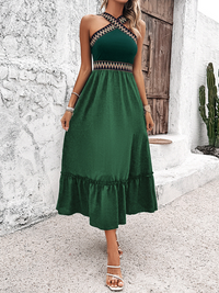 New elegant halter neck high waist dress