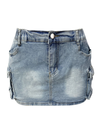 New denim skirt women's summer retro elastic tight workwear pocket hip skirt