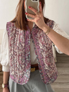 Printed Quilted Cotton Vest Women's Cotton Vest Jacket Jacket Top