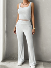 Women's casual solid color slim fit vest trousers suit