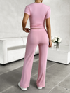 Women's Temperament Solid Color Round Neck Urban Casual Fashion Suit