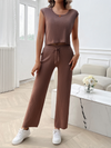 Women's round neck slim fit sweater suit