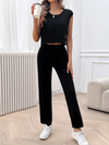 Women's round neck slim fit sweater suit