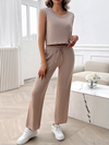 Women's round neck slim fit sweater suit