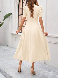 Women's elegant solid color waist dress