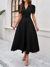 Women's elegant solid color waist dress