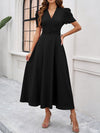 Women's elegant solid color waist dress