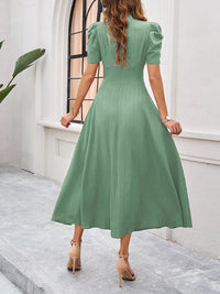 Women's elegant solid color waist dress