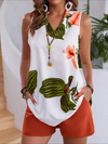 Women's Printed Casual Vacation Top and Shorts Set