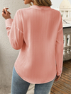 Women's shirt v-neck temperament casual solid color pullover top