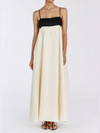 Summer casual contrast color tube top dress suspender holiday long dress