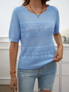 Spring and summer women's temperament round neck hollow short sweater