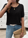 Spring and summer women's temperament round neck hollow short sweater