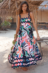 New style small floral wave sling a-line dress