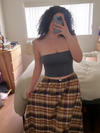 New plaid long skirt spring and summer fashion print personality skirt