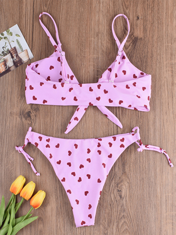 New sexy two-piece swimsuit love sunflower print bikini