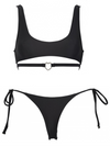 New two-piece swimsuit solid color love ring swimsuit