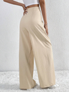 Women's Commuter Style Pleated Casual Wide Leg Pants Loose Trousers