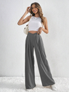 Women's Commuter Style Pleated Casual Wide Leg Pants Loose Trousers