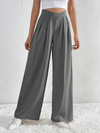 Women's Commuter Style Pleated Casual Wide Leg Pants Loose Trousers