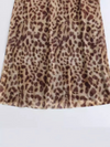 Fashionable and elegant animal print sexy backless suspender dress