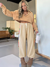 Women's new ethnic style loose stitching sweatpants