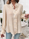 Women's French Contrast Button Check Shirt