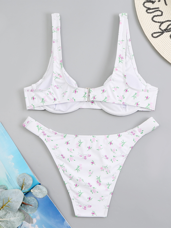 New bikini two-piece swimsuit floral high waist bikini