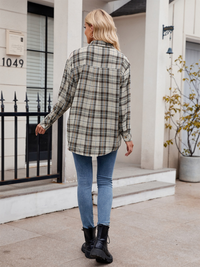 Women's casual fashion hot girl loose plaid shirt