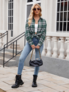 New casual fashion street loose plaid shirt